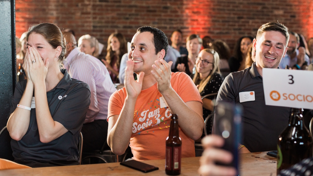 Webex Events team celebrates at Powderkeg Breakout Tech Culture Awards