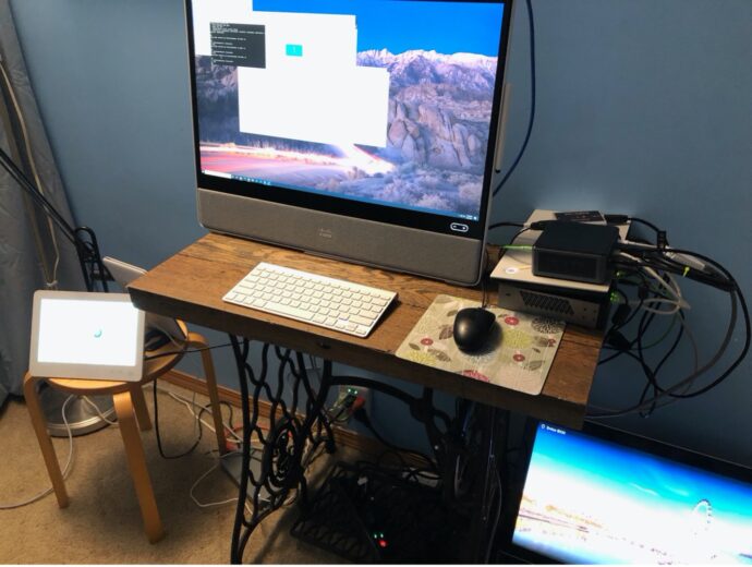 Computer set up with devices
