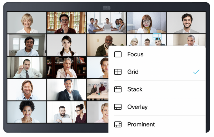 Layout selection on Webex Board