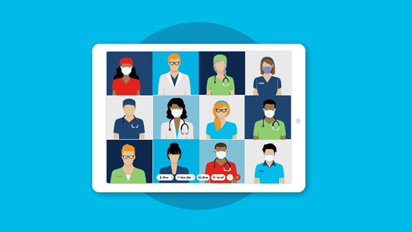 remote healthcare workers using Webex video conferencing