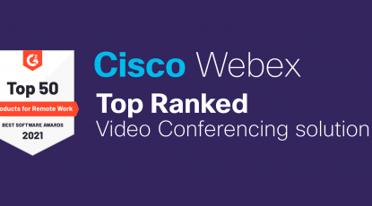 Webex是 G2 最佳远程工具 2021 列表中的排名最高级的视频会议解决方案