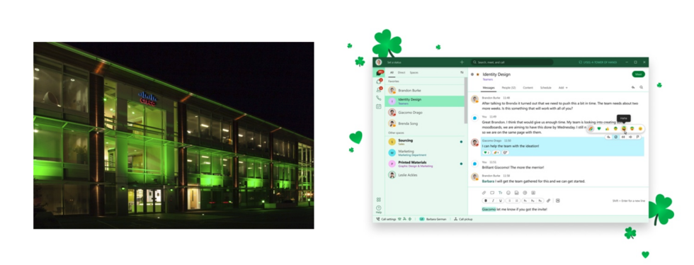 Webex lights up green for St Patrick’s Day!