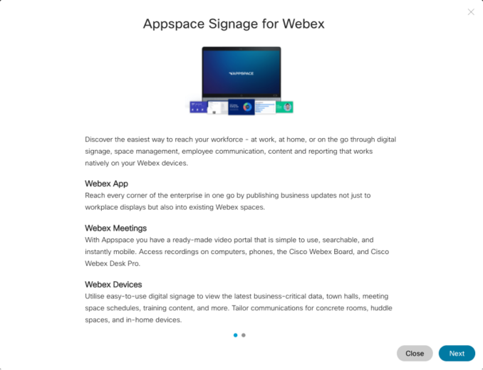 Appspace Signage for Webex