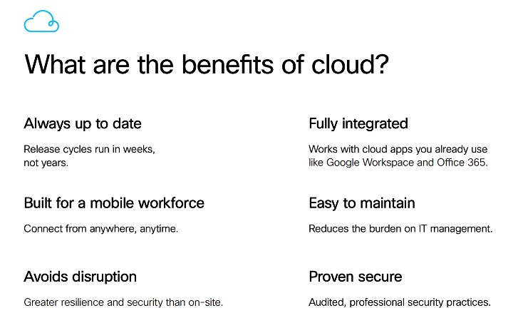 What are the benefits of the cloud