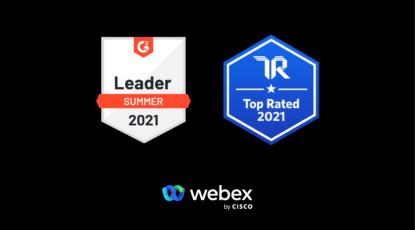 Webex 在視訊會議方面同時贏得 G2 和 TrustRadius 的全新高度認可。