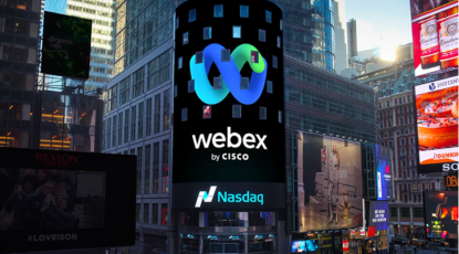 Webex und Integrationspartner lassen den Nasdaq Tower am New Yorker Times Square erstrahlen