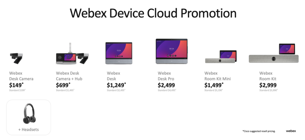 Promotion cloud sur les appareils Webex
