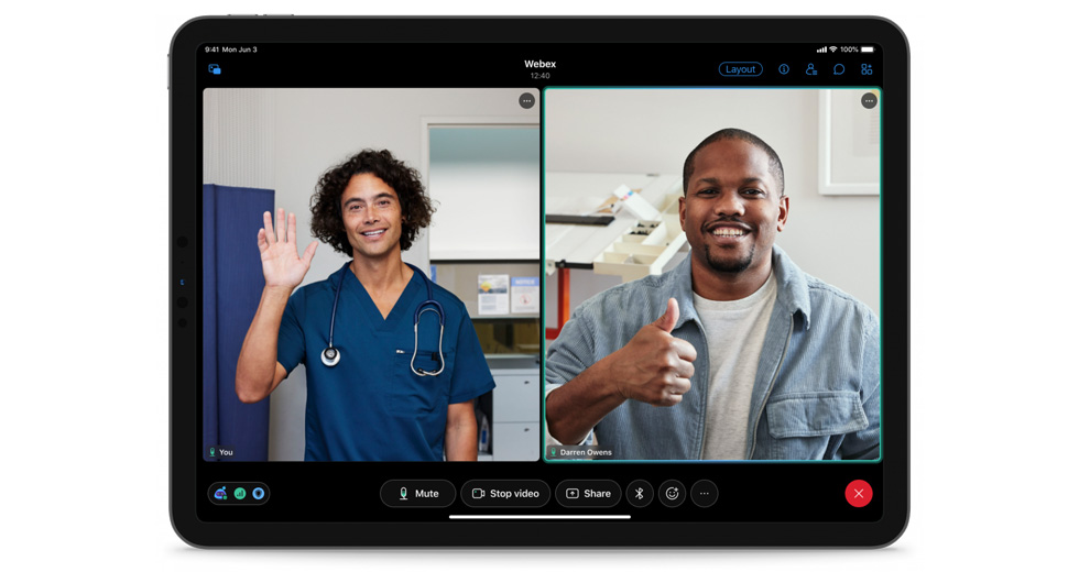 Webex App For iPad With Dual Screen Support