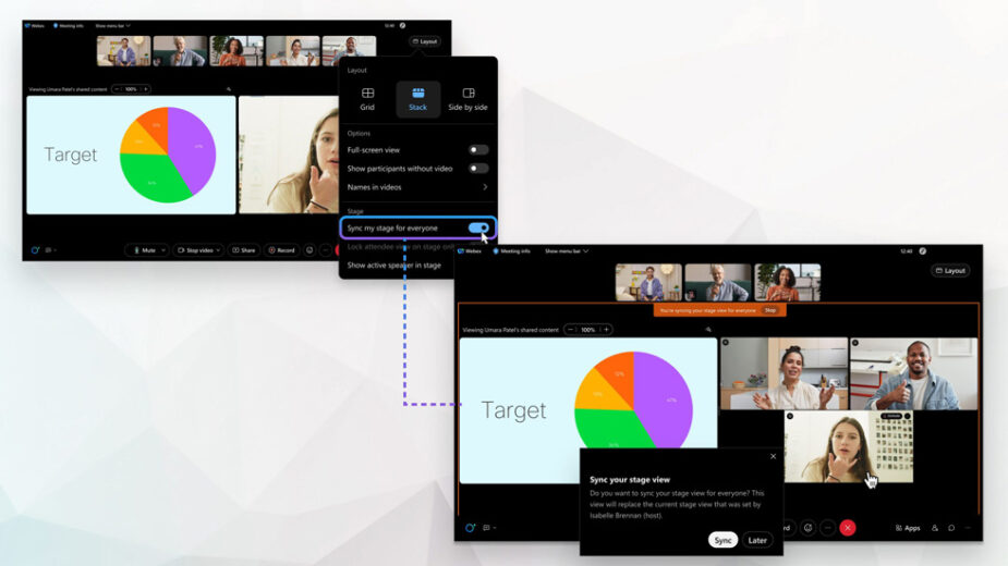 Webex Accessibility Feature: Sync Stage View