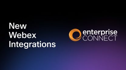 Graphic states "New Webex Integrations" and shows the Enterprise Connect logo
