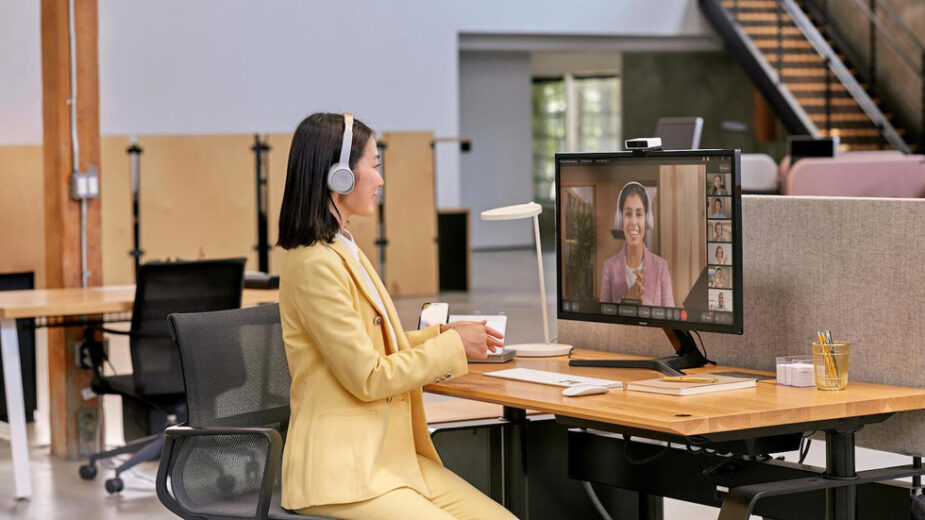 Business Woman Speaking With Coworker On Webex Call While Practicing Communication Tips