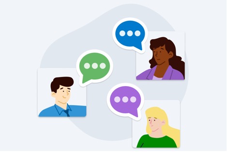 Icons With Chat Bubbles, Showing That The Webex Poll Everywhere Feature Engages Meeting Participants