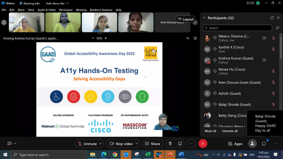 Webex Meeting For Global Accessibility Awareness Day 2022