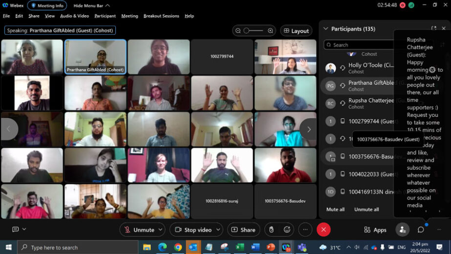 Webex Meeting With Participants Speaking Through Sign Language For Global Accessibility Awareness Day 2022