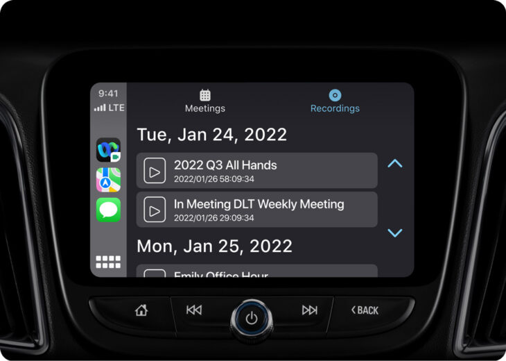 Apple CarPlay integration, Showing Webex App on Car Screen
