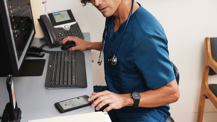 Frontline Workers Using New Wireless Cisco Phone To Help With Medical Work