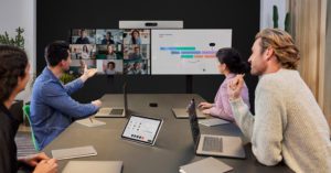 Webex Meeting With RoomOS, Showing Hybrid Collaboration