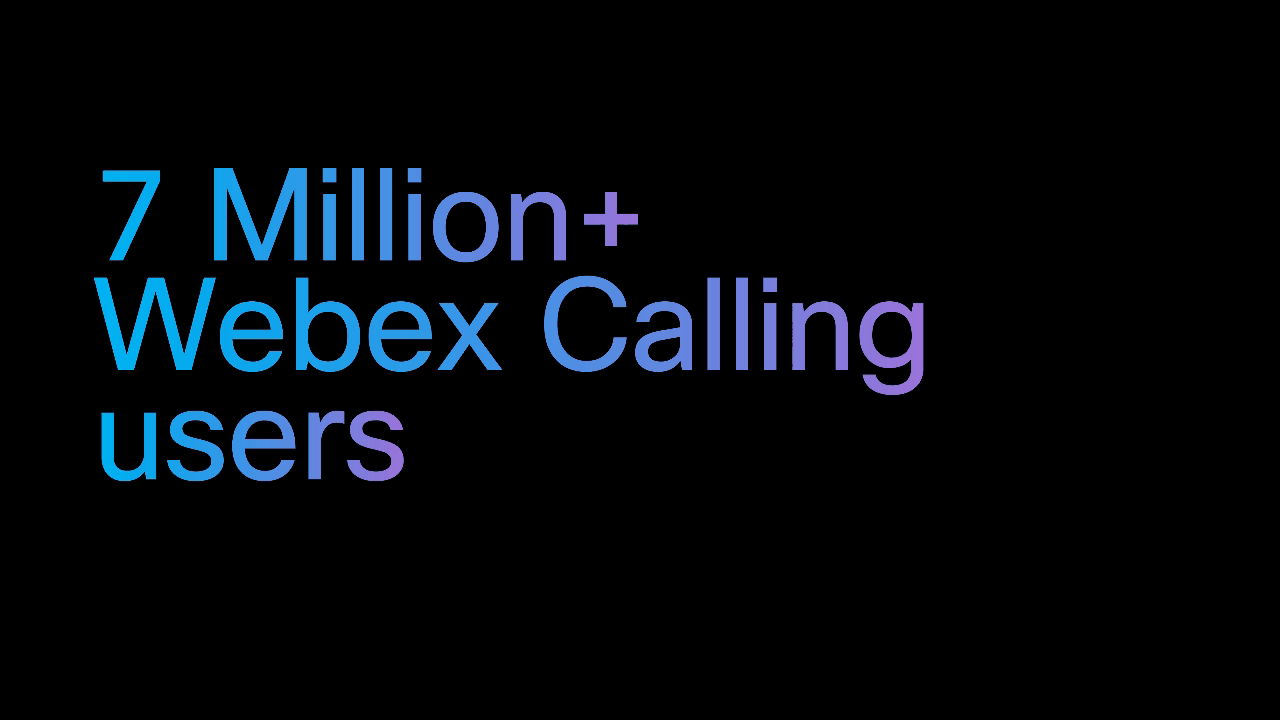 7 Million + Webex Calling Users