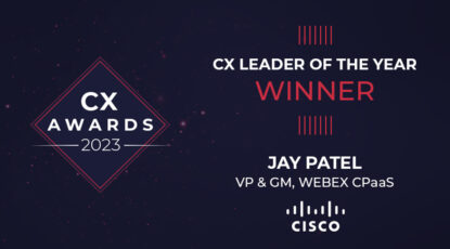 Jay Patel wins CX Leader of the Year at the CX Awards 2023