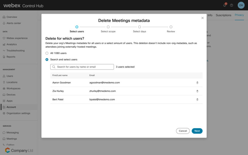 Improve Incident Response With Webex Control Hub Privacy Controls
