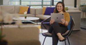 Woman Using Webex On Apple Ipad