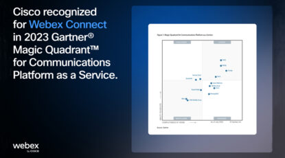 Cisco named a Visionary in 2023 Gartner® Magic Quadrant™ for Communications Platform as a Service.