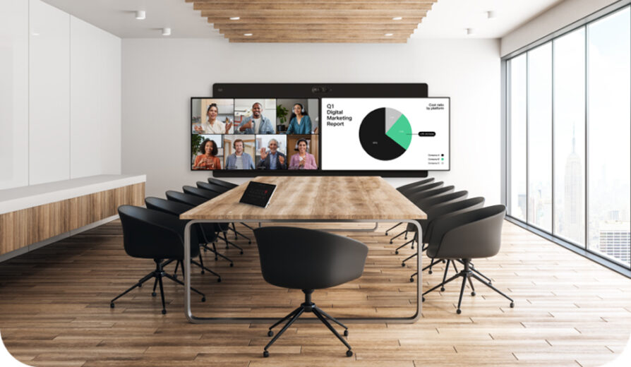 Webex RoomOS Software Presented In Conference Room