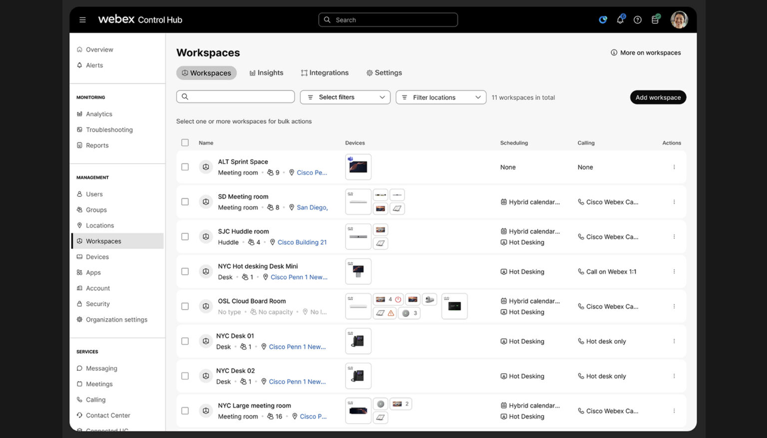 Real-Time Lighting Insights in Cisco Control Hub | Improve Workspace ...